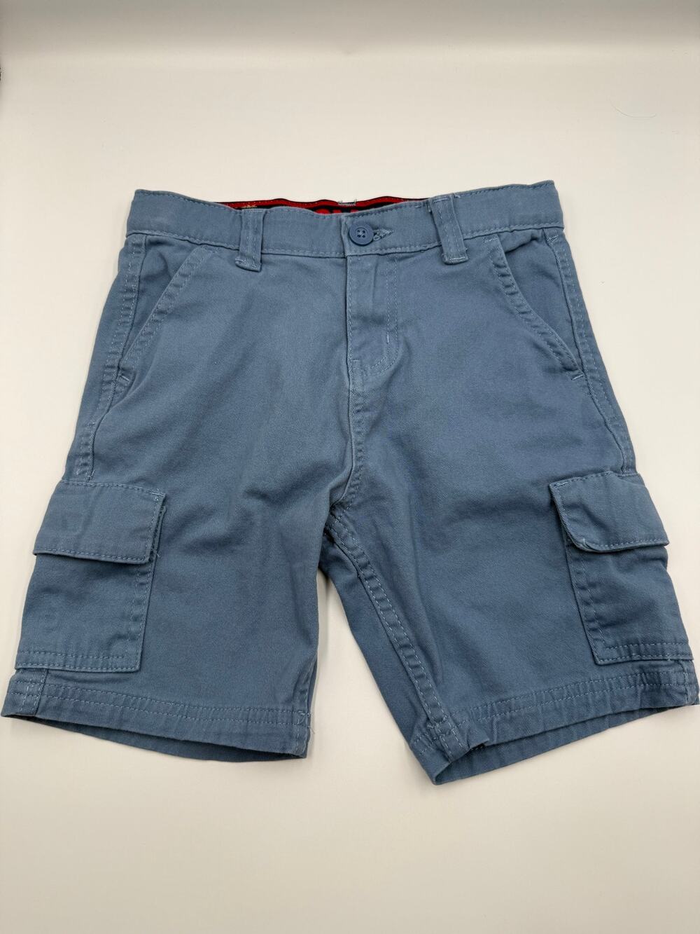 Levis Boys Cargo Shorts Size 7 Blue Cotton Stretch Utility Adjustable Waist